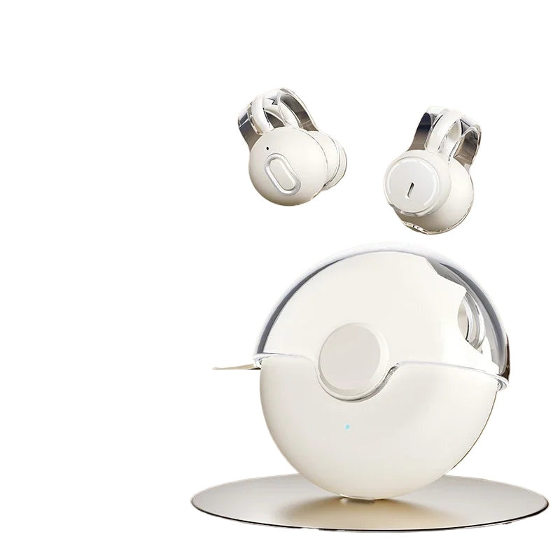 Wireless Bluetooth5.3 Earphones Earclip TWS Bone Conduction Headphones 360°ACS Sound Sport Earbuds Headset With Mic