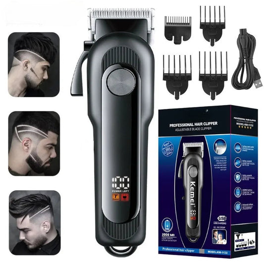 Rechargeable Hair Trimmer for Men Professional Neckline Hair Clipper Beard Electric Edge Hair Cutting Machine