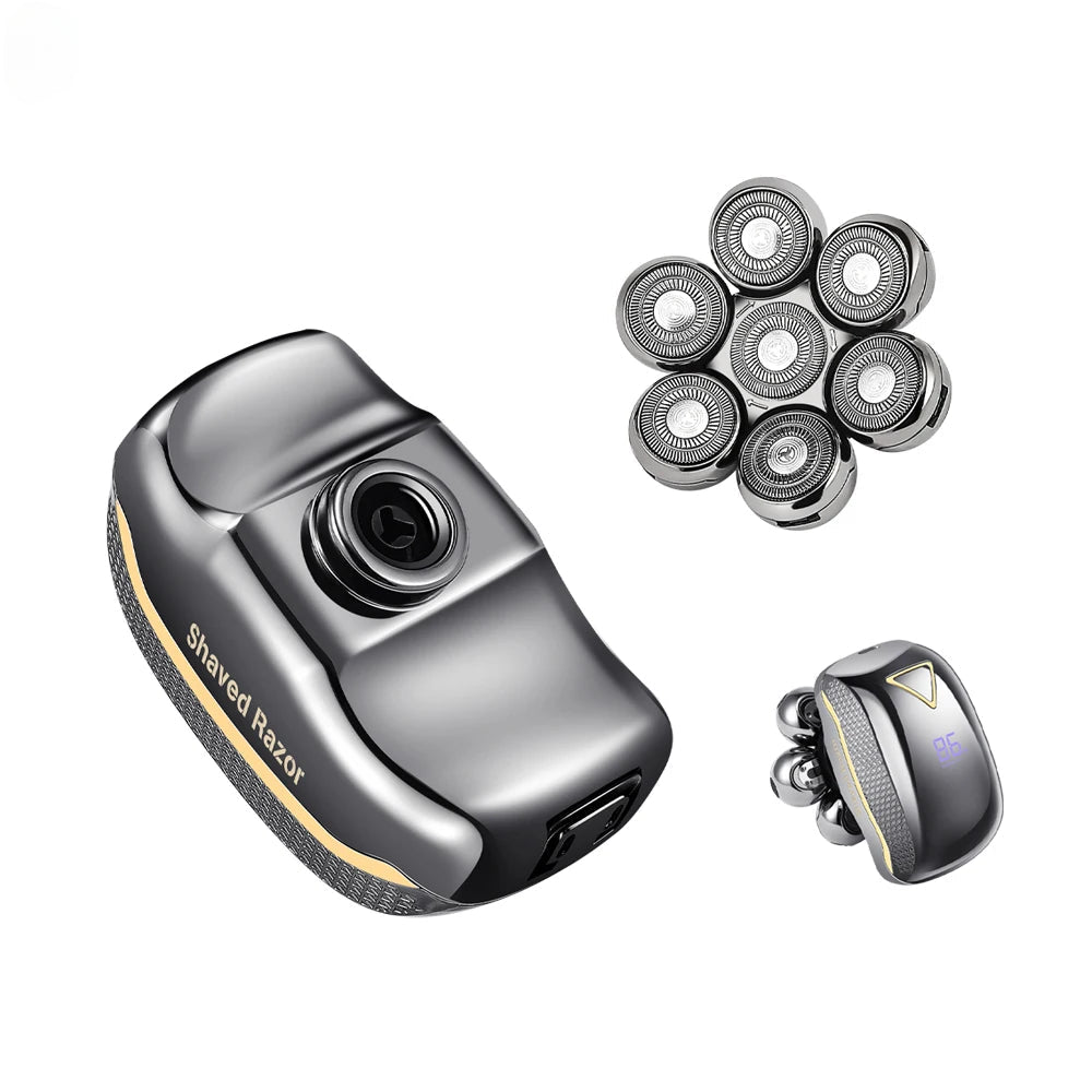 7-Blade Electric Shaver For Men Hair Trimmer Beard Razor Rechargeable Body Bald Shaving Machine