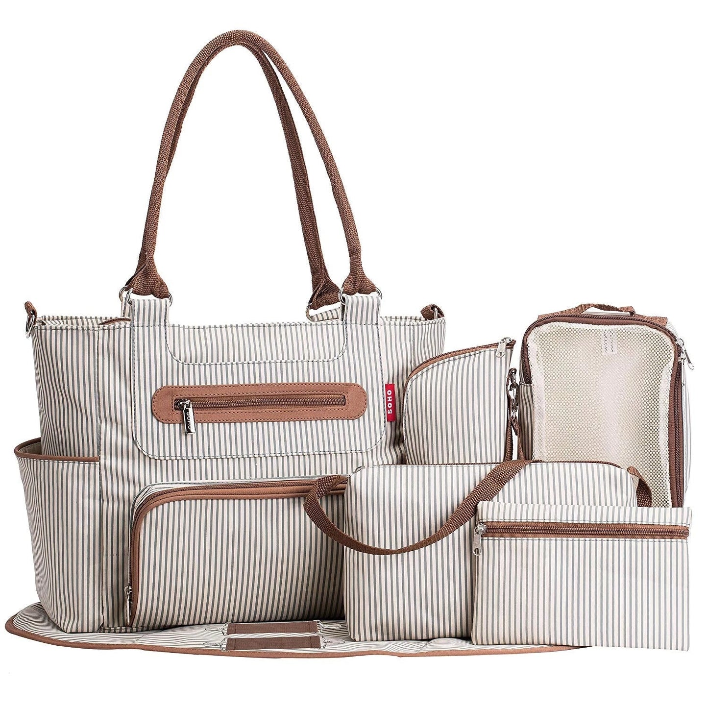 Large Capacity Diaper Bag For Mom (White)