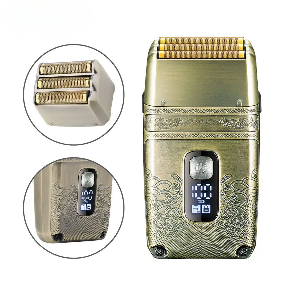 Metal Wet Dry Electric Shaver For Men Beard And Hair Facial Electric Razor Balds Head Shaving Machine Rechargeable