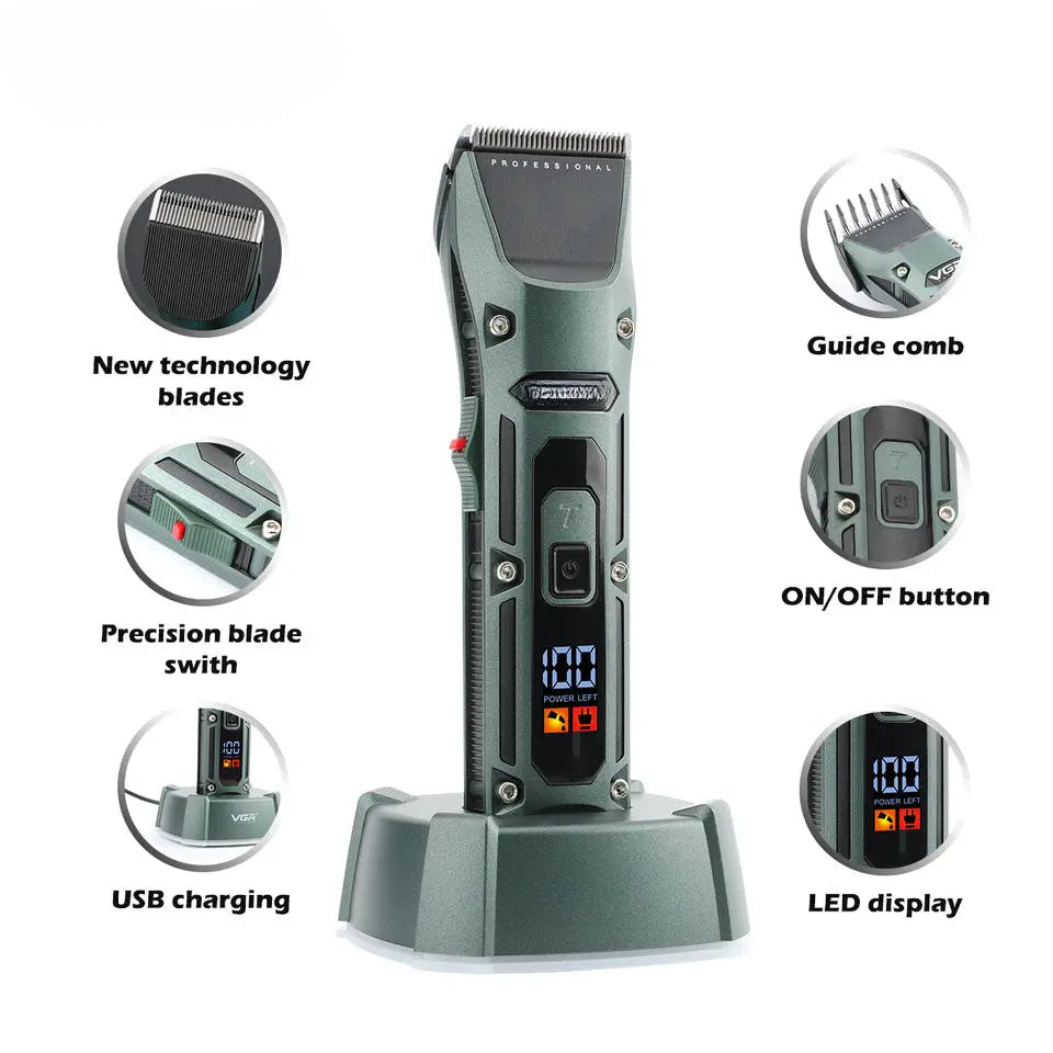 Cordless Electric Adjustable Hair Trimmer For Men Professional Beard Hair Clipper Rechargeable Two Speed Motor Haircut Machine
