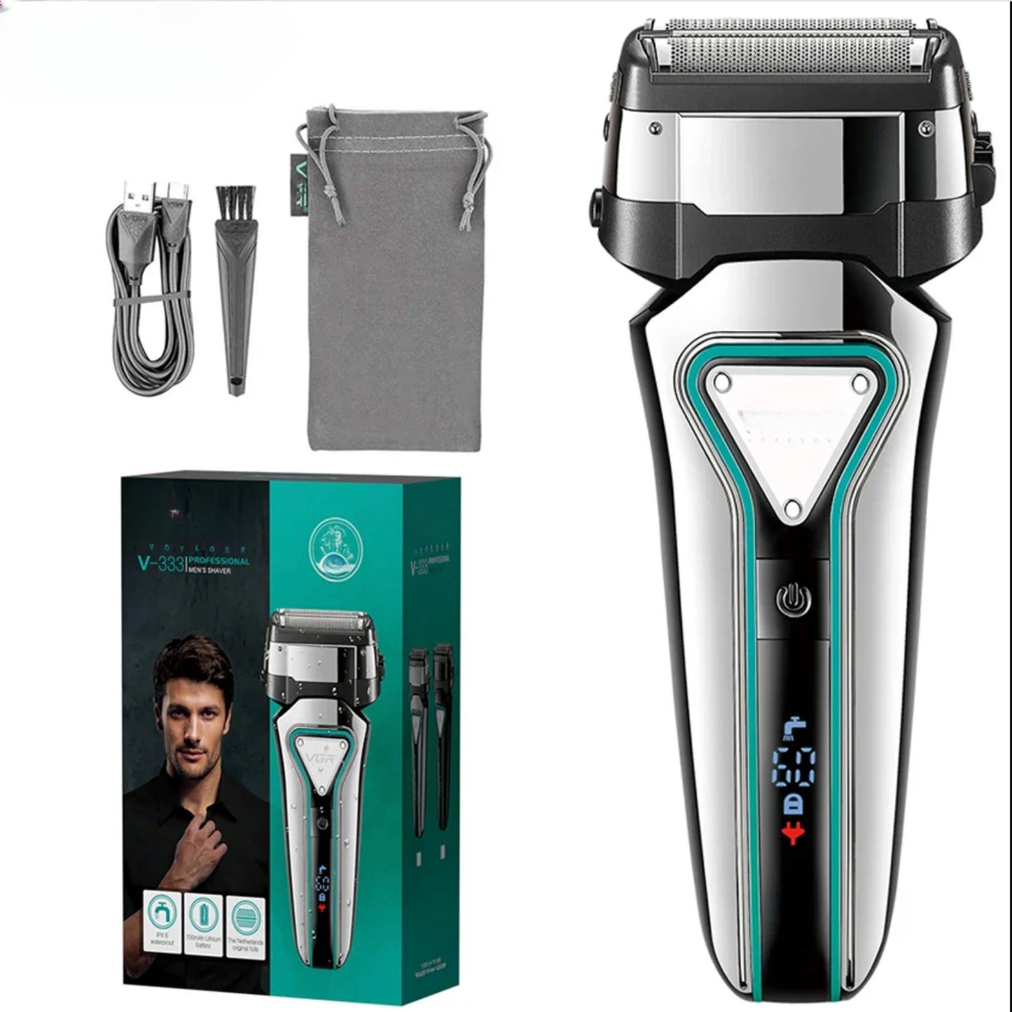 Electric Shaver Professional Razor Waterproof Beard Trimmer  Floating Shaving Rechargeable Electric for Men