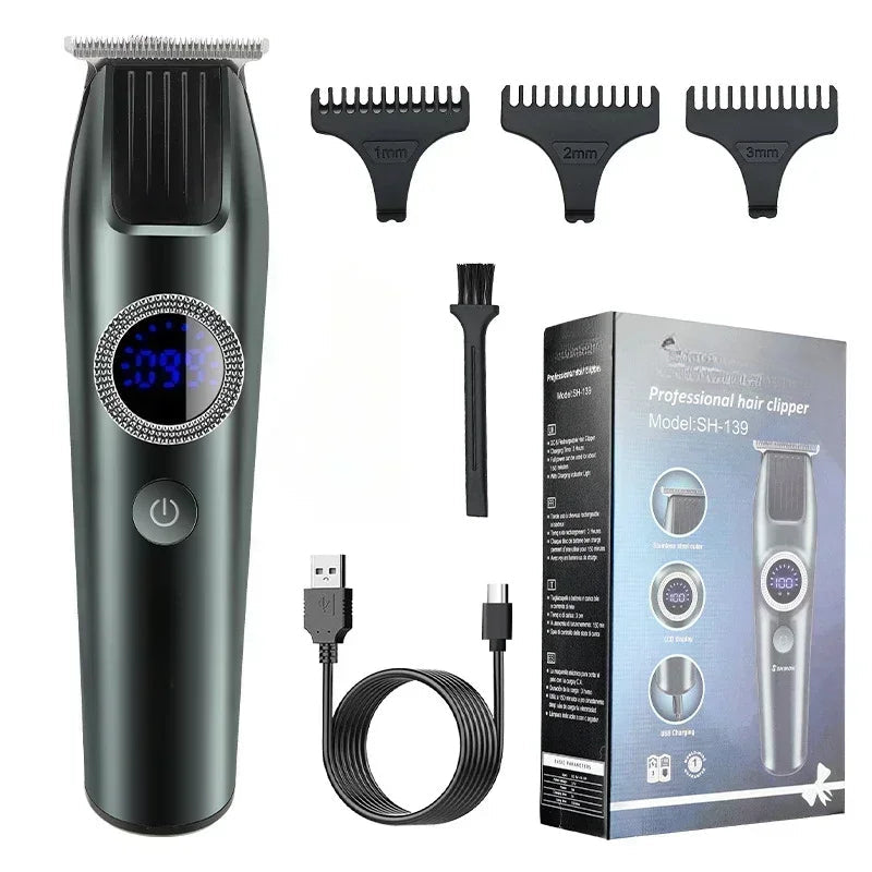 Hair Cutting Machine LCD Digital Display Oil Head Engraving Hair Clipper Hair Salon Home Men's Electric Clippers