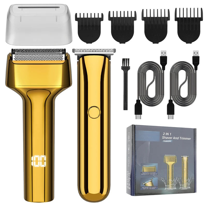Hair Trimming Set Metal Body USB Charging Hair Clipper Deep Cleaning Intelligent Digital Display Shaver