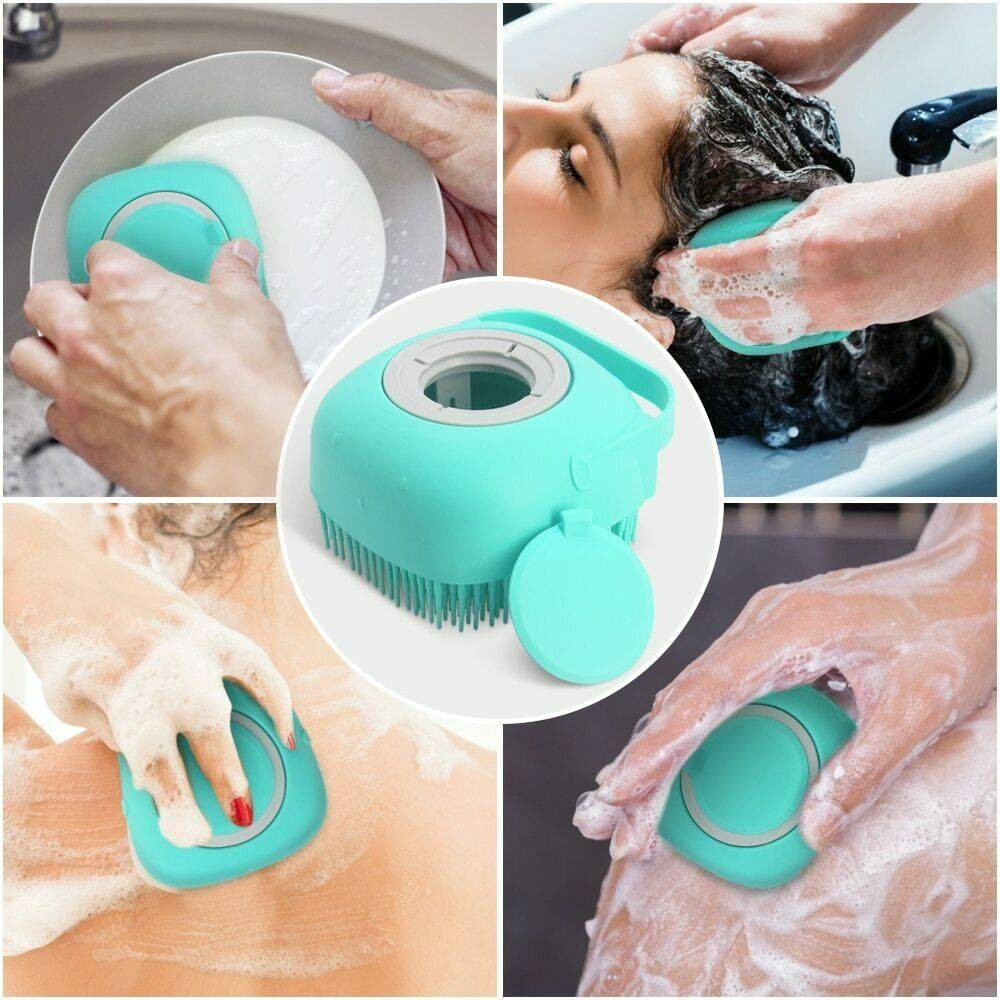 Silicond Bath Body Brush Shower Scrubber With Dispenser Soft Massager For Teenager and Pet