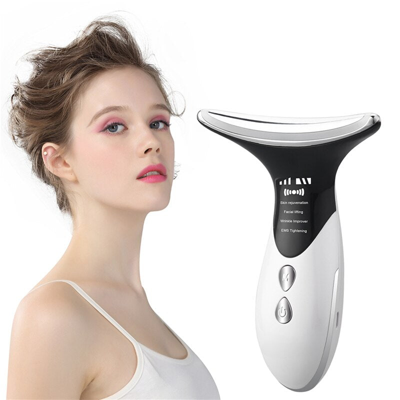 Neck Beauty Device Removal Double Chin LED Photon Treatment Anti-wrinkle Intelligent Temperature Control Massage Instrument