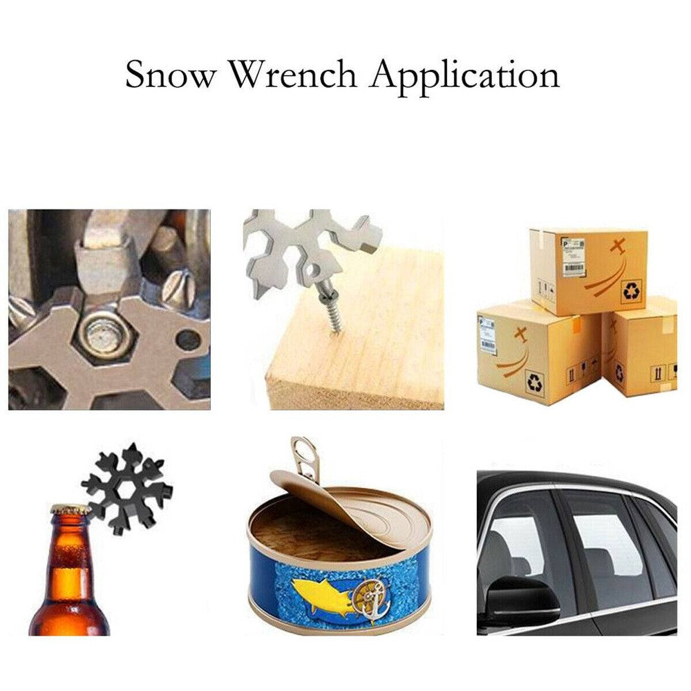 3-Pack Stainless Snowflake Shape Key Chain Screwdriver 18 In 1 Multi Tool Portable