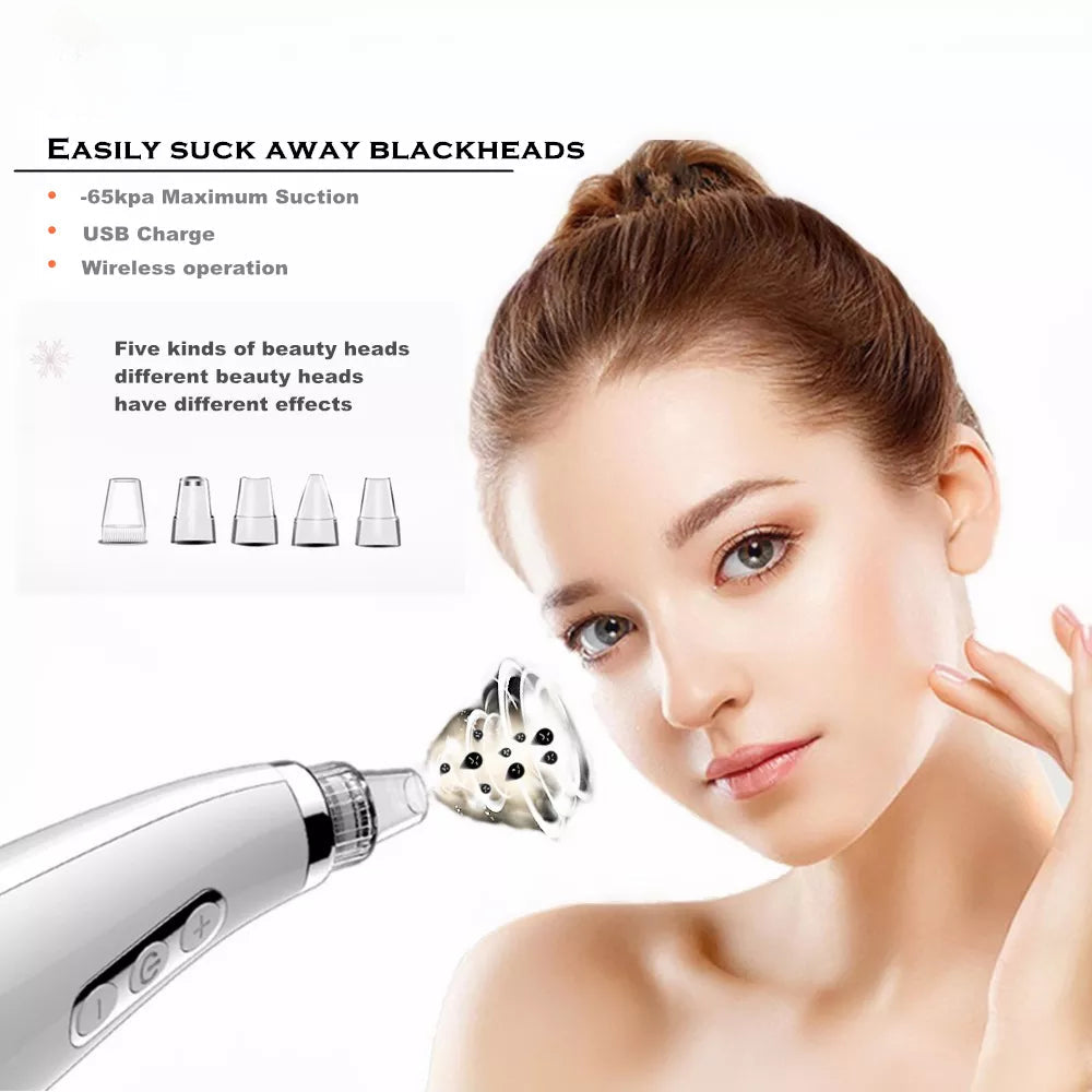 Blackhead Remover Vacuum Deep Nose Cleaner T Zone Pore Acne Pimple Removal Electric Facial Pore Cleaner Beauty Clean Skin Tool