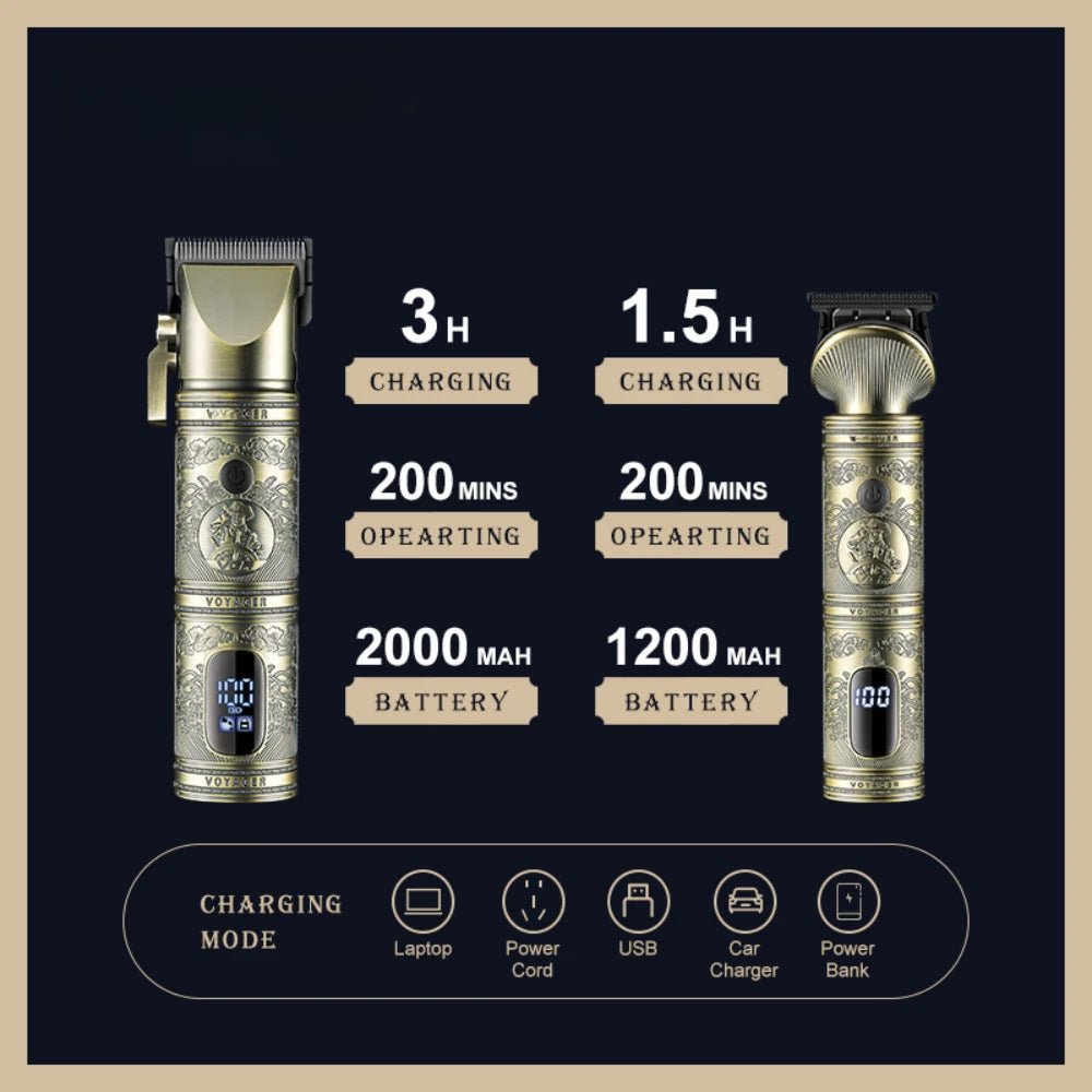 Hair Trimmer Electric Hair Clipper Professional Hair Cutting Machine Cordless Haircut Machine Metal Trimmer for Men