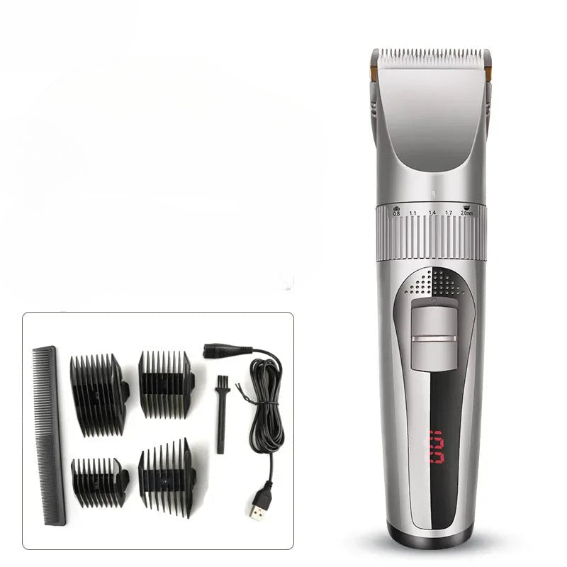 Professional Barber Hair Clipper Electric Shave Razor Finish Cutting Machine Beard Rechargeable Trimmer Shaver