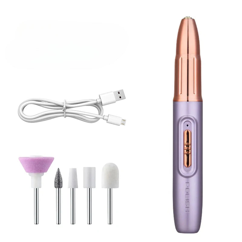 15000RPM Wireless Nail Drill USB Electric Nail Drill Machine For Manicure Milling Cutter Set For Gel Polishing Nail Equipment