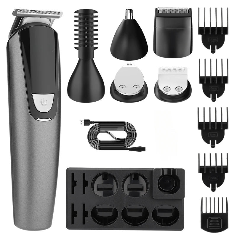 6 in 1 Changing Head Electric Clippers Household Men's Multifunctional Electric Shaver Nose Hair Clipper Set