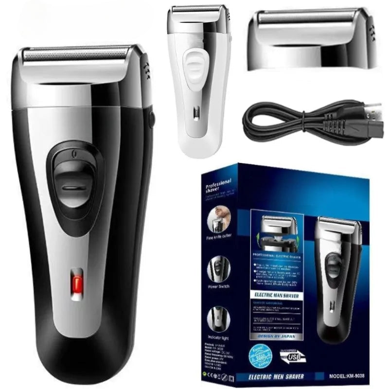 Powerful Rechargeable Shaver for Men Foil Electric Shaver Beard Head Shaving Electric Razor Facial USB with Extra Mesh