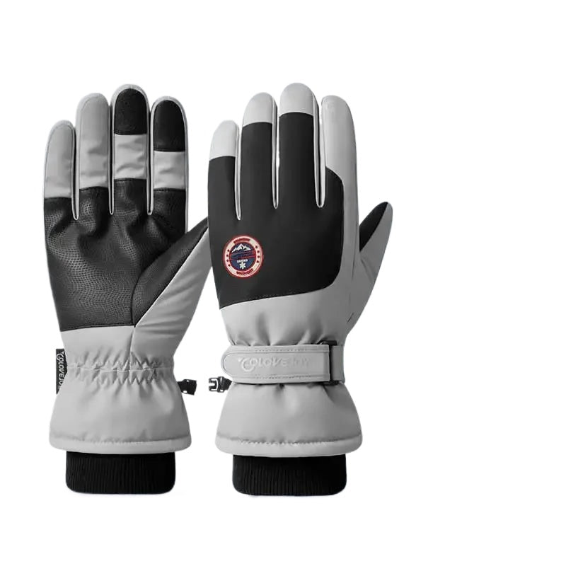 Winter Waterproof Cycling Gloves Sports Running Motorcycle Ski Touch Screen Fleece Gloves Non-slip Warm Full Fingers Ski Gloves