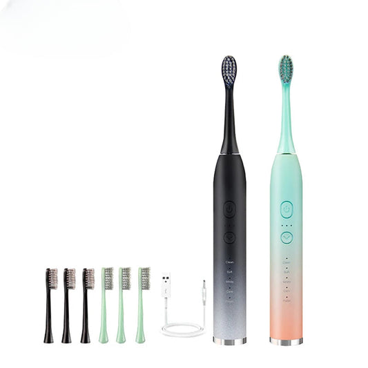 Student Party Ultrasonic Electric Toothbrush Adult USB Rechargeable 7 Level Waterproof Multi-Position Brush Head