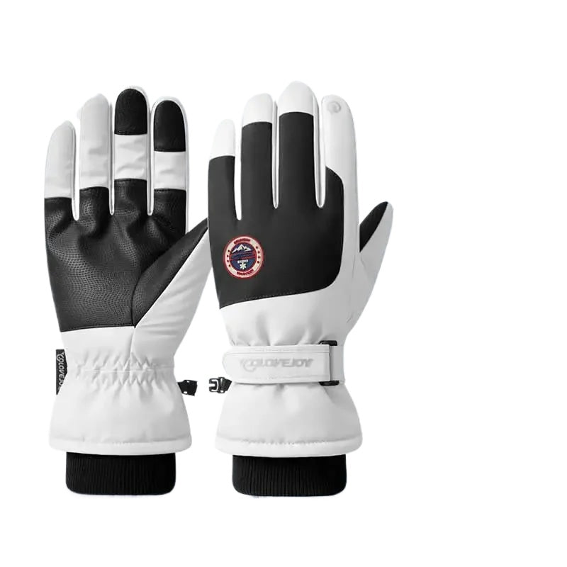 Winter Waterproof Cycling Gloves Sports Running Motorcycle Ski Touch Screen Fleece Gloves Non-slip Warm Full Fingers Ski Gloves