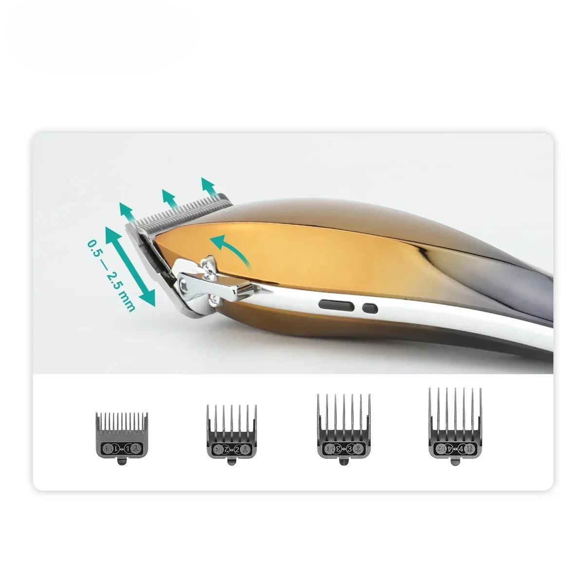 Hair Trimmer Rechargeable Hair Clipper Adjustable Hair Cutting Machine Barber Haircut Digital Display Trimmer for Men