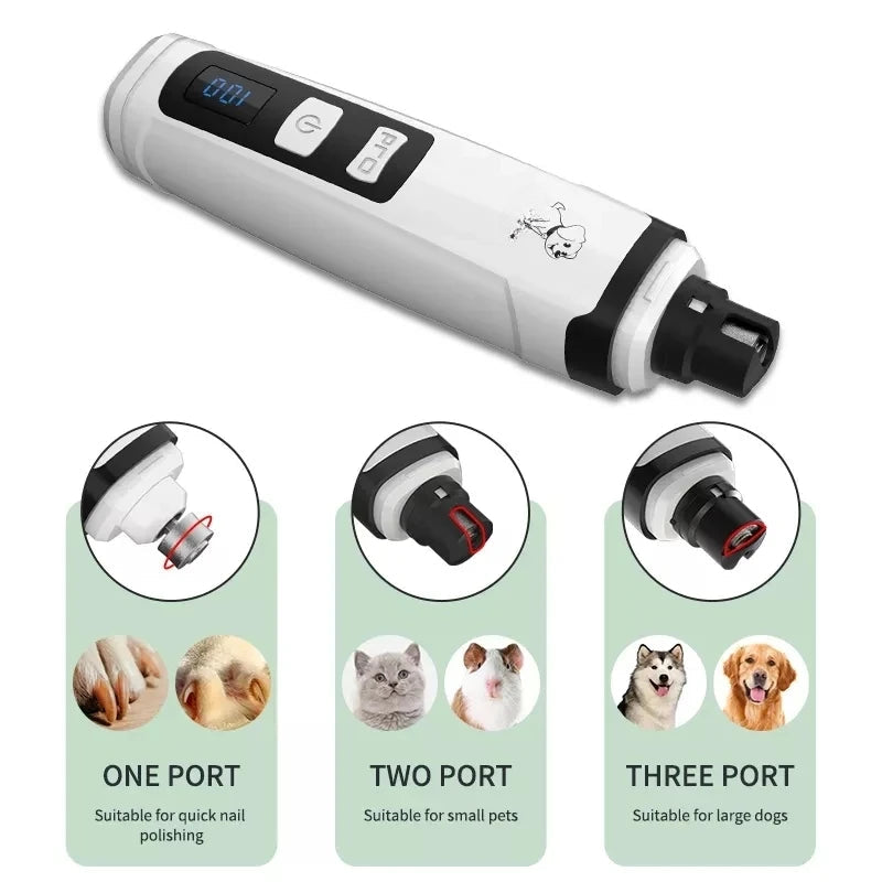 Electric Nail Titanium Cat Dog Pet Grooming Gadget USB Rechargeable Professional Pet Nail Trimmer Claw Nail Clipper