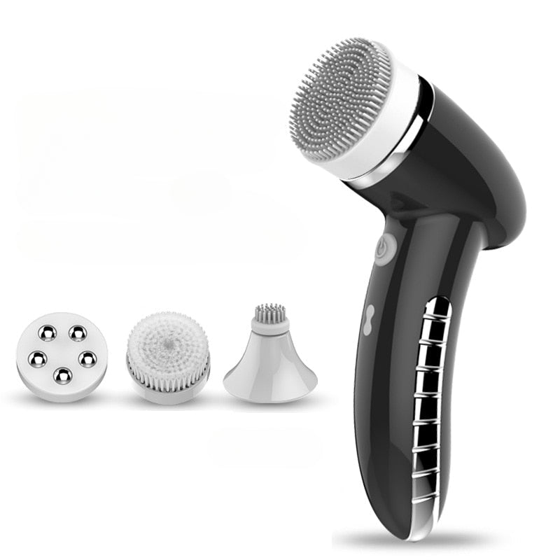 4 In 1 Electric Women Safe Wash Facial Cleansing Brush IPX6 USB Female Electric Face Cleaning Apparatus Nu Face Skin Care