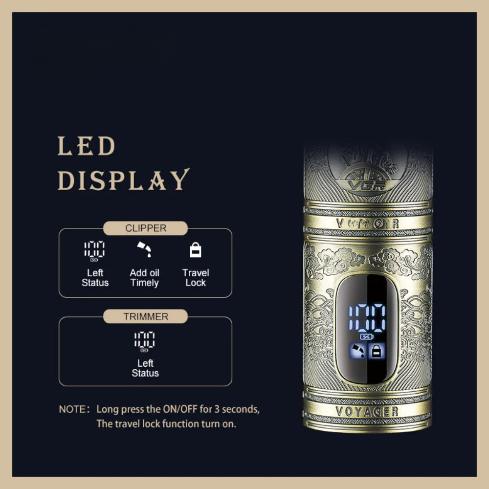 Hair Trimmer Electric Hair Clipper Professional Hair Cutting Machine Cordless Haircut Machine Metal Trimmer for Men