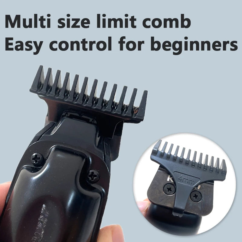 Cordless Hair Trimmer Barber 0mm Zero Gapped Clipper Finish Cutting Machine Detailer High Performance