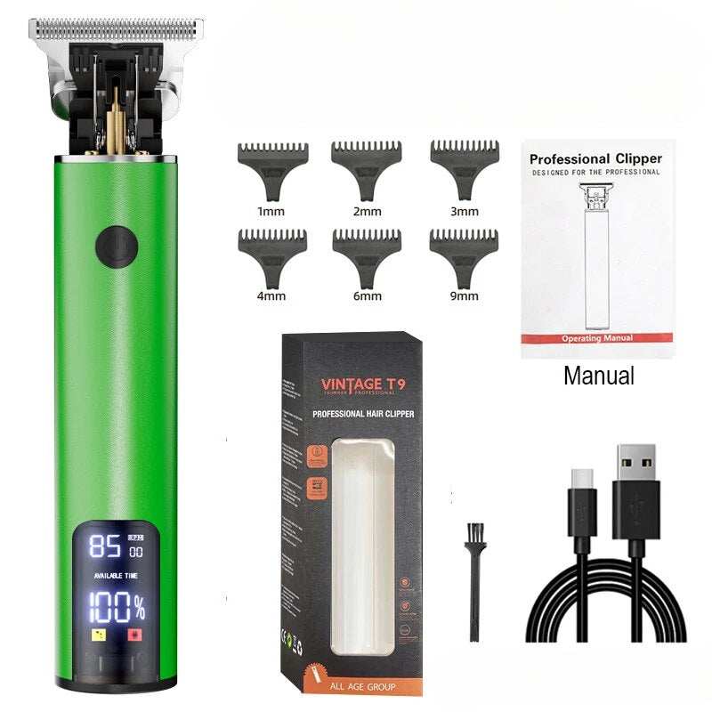 Men Haircut Machine Digital Display Type C Fast Charging Bald Hair Trimmer Clipper Professional Barber Scissors