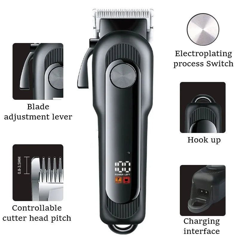 Rechargeable Hair Trimmer for Men Professional Neckline Hair Clipper Beard Electric Edge Hair Cutting Machine