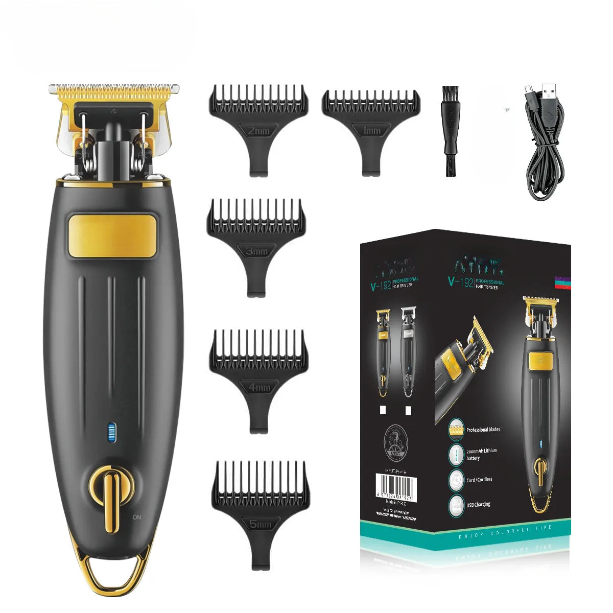 Hair Clipper Rechargeable Hair Trimmer Cordless Hair Cutting Machine Bald Head Haircut Electric 0mm Cutting Blade