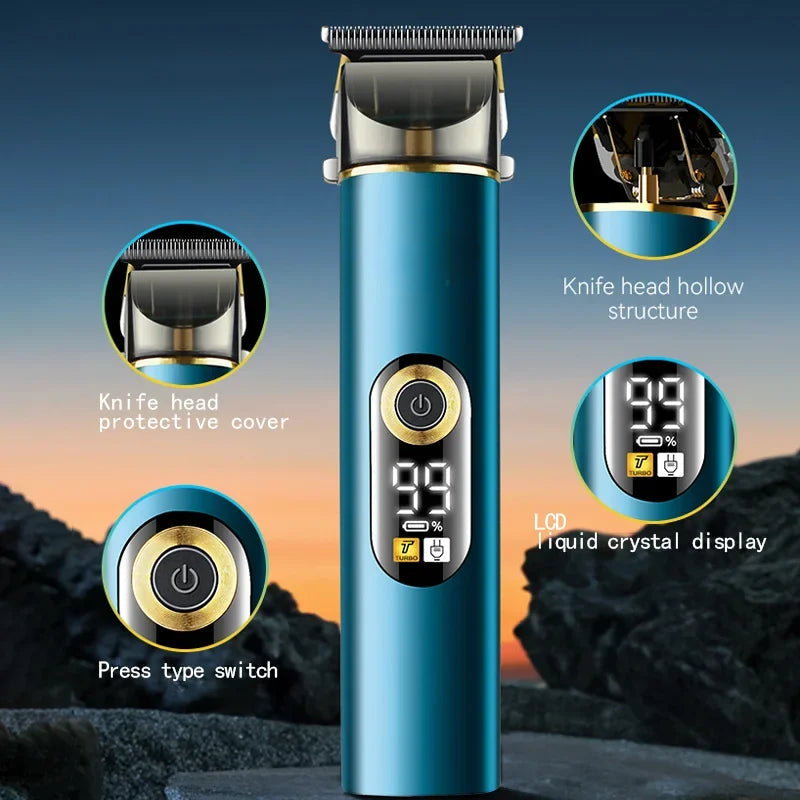 Rechargeable Hair Clipper Men's Waterproof Cordless Hair Trimmer