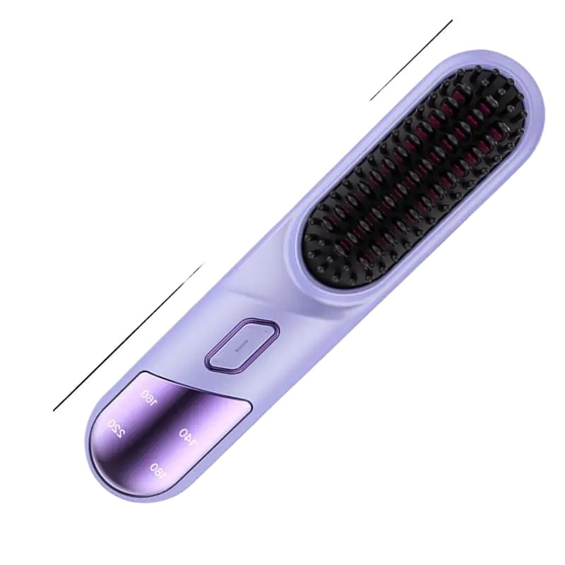 Hair Straightening Brush Fast Heating Negative Ion Hair Straightener Styling Comb 4 Temp Settings Rechargeable Anti-Scald Hair