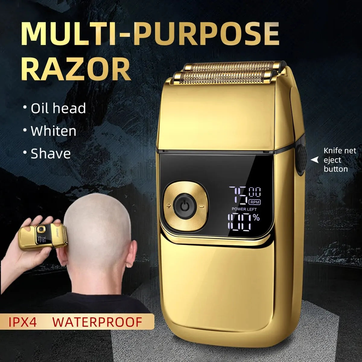 Double Foil Professional Electric Shaver for Razors Head for Bald Barber Supplies Hair & Beard Trimmer Cordless