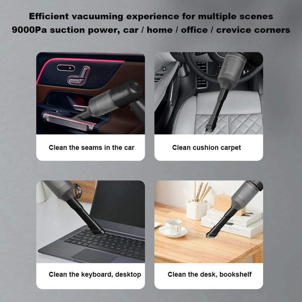 Wireless Car Vacuum Cleaner Cordless Handheld Auto Vacuum Home & Car Dual Use Mini Vacuum Cleaner with Built-in Battrery