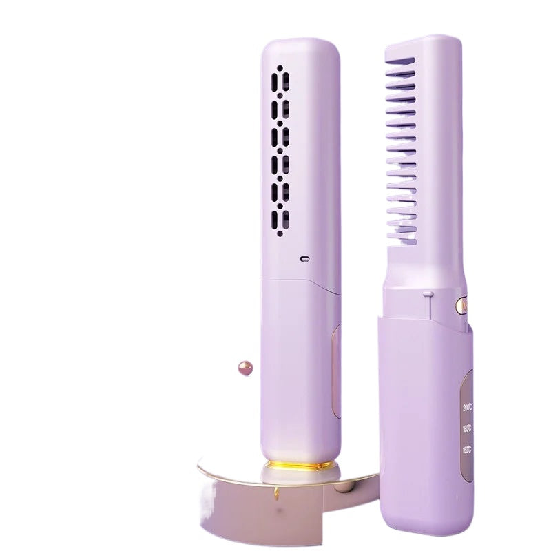 Cordless Compact Hair Straightening Brush Automatic Power Off Protection Portable A Smooth Comb Not Harmful To Hair Anti-scald