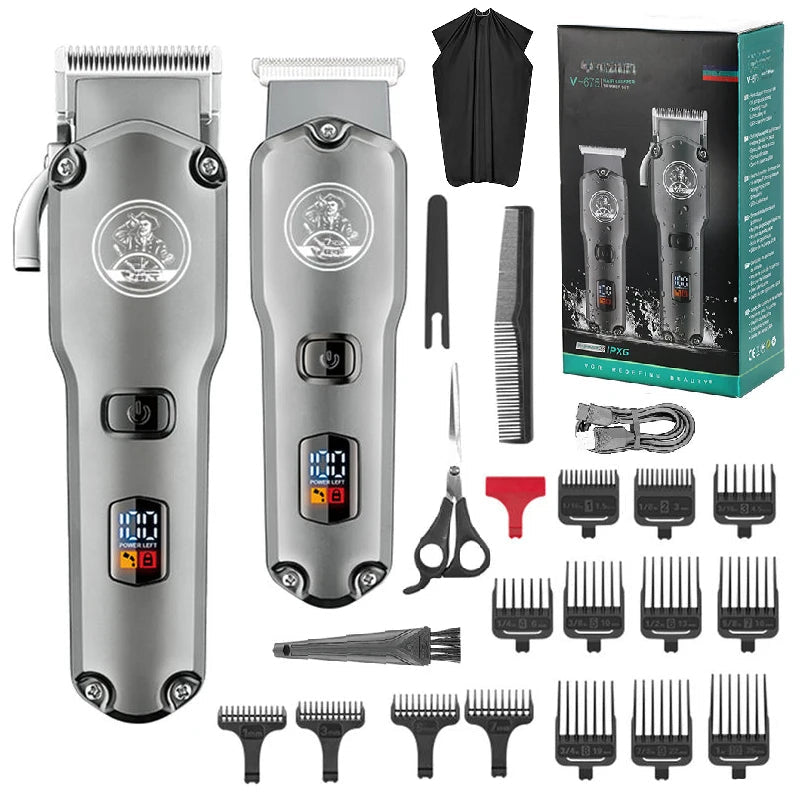 Waterproof Combo Set Professional Hair Trimmer Rechargeable Hair Clipper For Men Electric Hair Cutting Machine