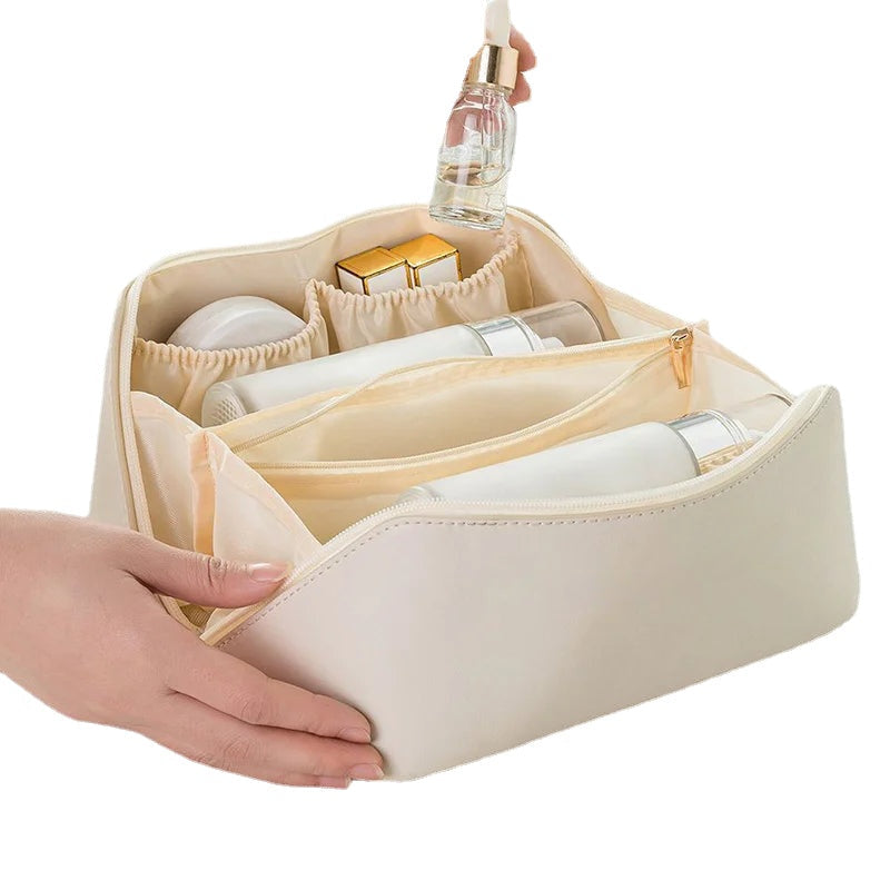 Large Capacity PU Pillow Tote Makeup Bag For Woman Travel Cosmetics Toilet Storage Organizer Pouch Portable Women's Cosmetic Bag