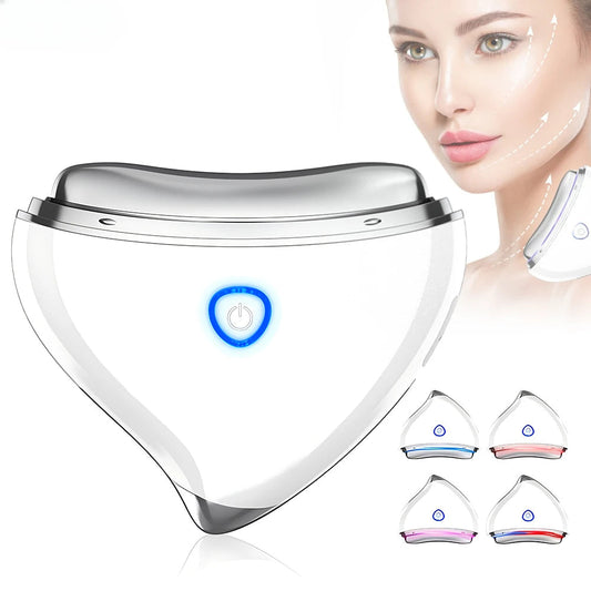 Ems V Face Gua Sha Machine Blue Red Light Face Lifting Firming Thin Beauty Device Desalination Fine Lines Jaw Line Massager
