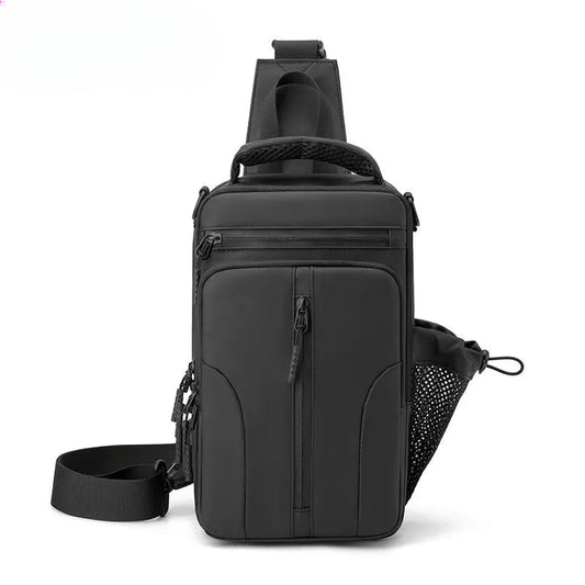 Fashion Men's Chest Bag Shoulder Backpack Waterproof Sling Cross Body Satchel Travel Bags with USB Charging Port Gifts