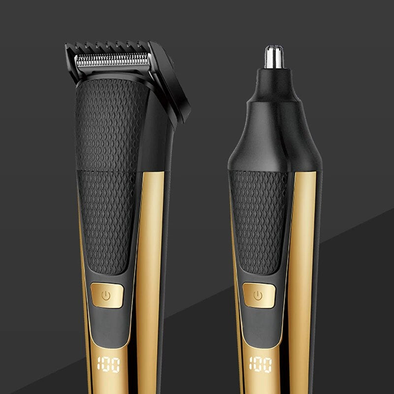 Multifunctional Men Electric Foil Shaver Gold Reciprocating Razor Nose Ear Trimmer 3 In 1 USB Hair Cutting Machine Clipper