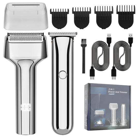 Hair Trimming Set Metal Body USB Charging Hair Clipper Deep Cleaning Intelligent Digital Display Shaver