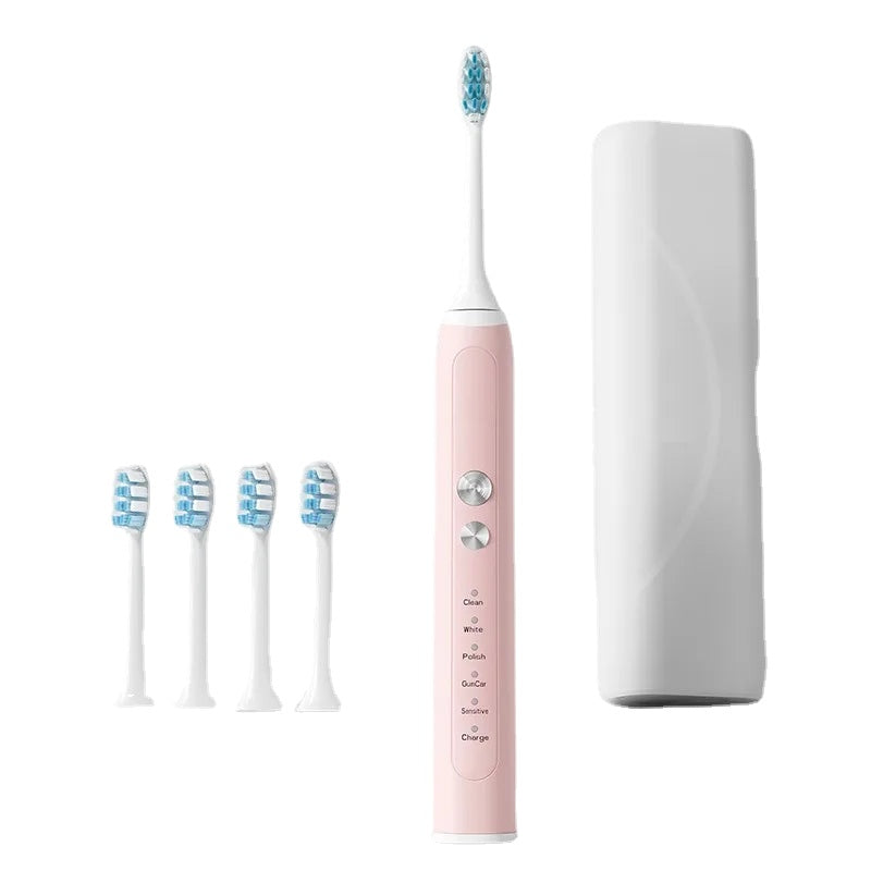 Toothbrush Wireless Charging Travel Case IPX7 Dupont Soft Bristle Electric Charger Adult Sonic Teeth Whitening Brush Pink White