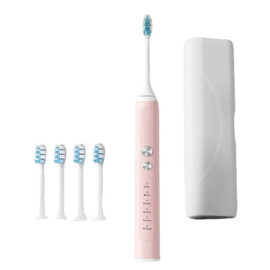 Toothbrush Wireless Charging Travel Case IPX7 Dupont Soft Bristle Electric Charger Adult Sonic Teeth Whitening Brush Pink White