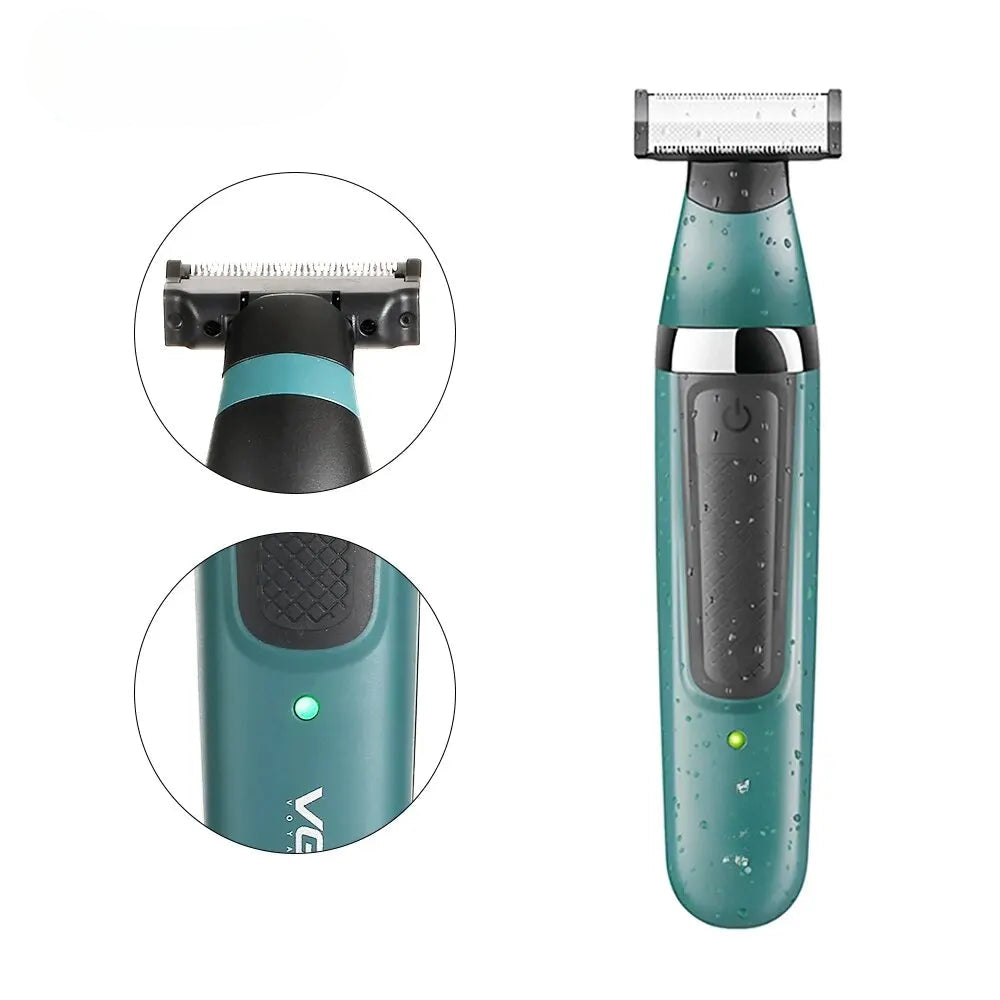 Foil and Dual-sided Blades Waterproof Shavers Rechargeable Beard Trimmer Razor Electric Body Shaver for Men