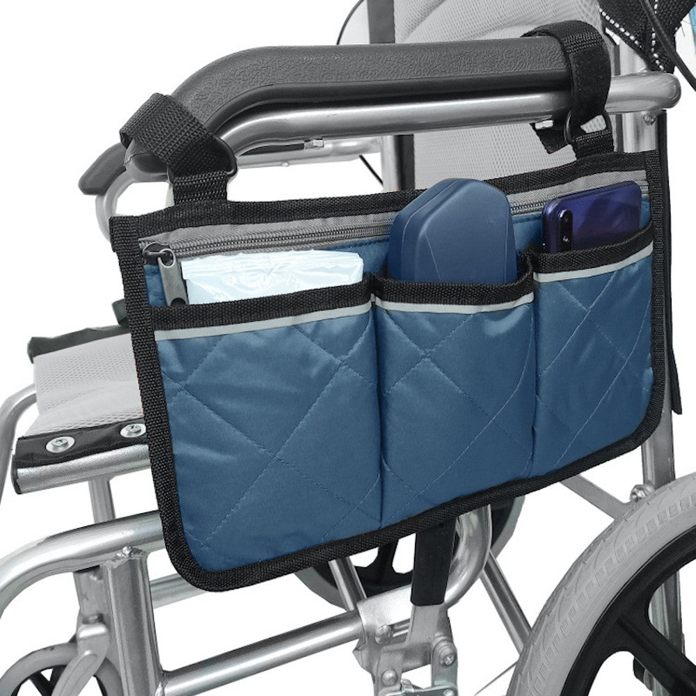 Cycling Walker Bag Rollator Organizer Pockets Wheelchair Scooter Stroller Side Bag for Sundries Wallet Snacks Storage Use