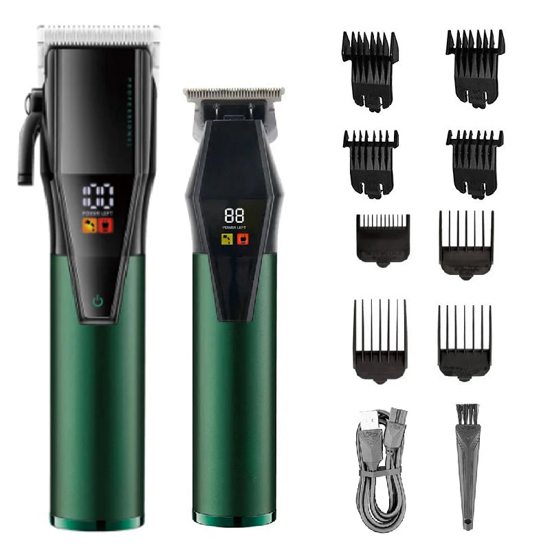 Professional Combo Kits Hair Clipper Electric Hair Trimmer For Men Rechargeable Cordless Haircut Machine Lithium Ion