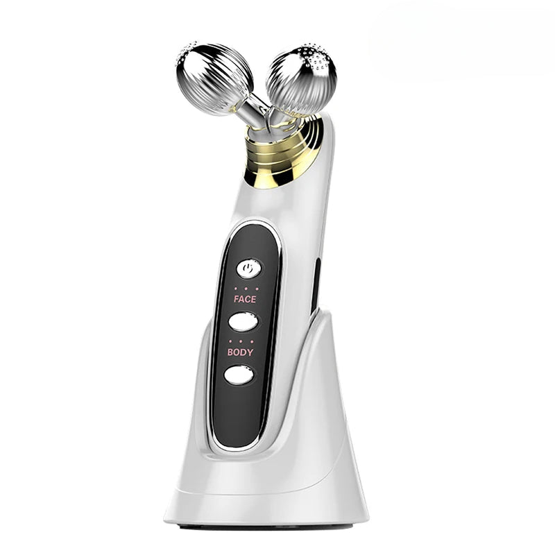 4D EMS Facial Roller Massager Beauty Machine for Skin Tightening Face Eye Neck Double Chin Massage Face Lift Tool