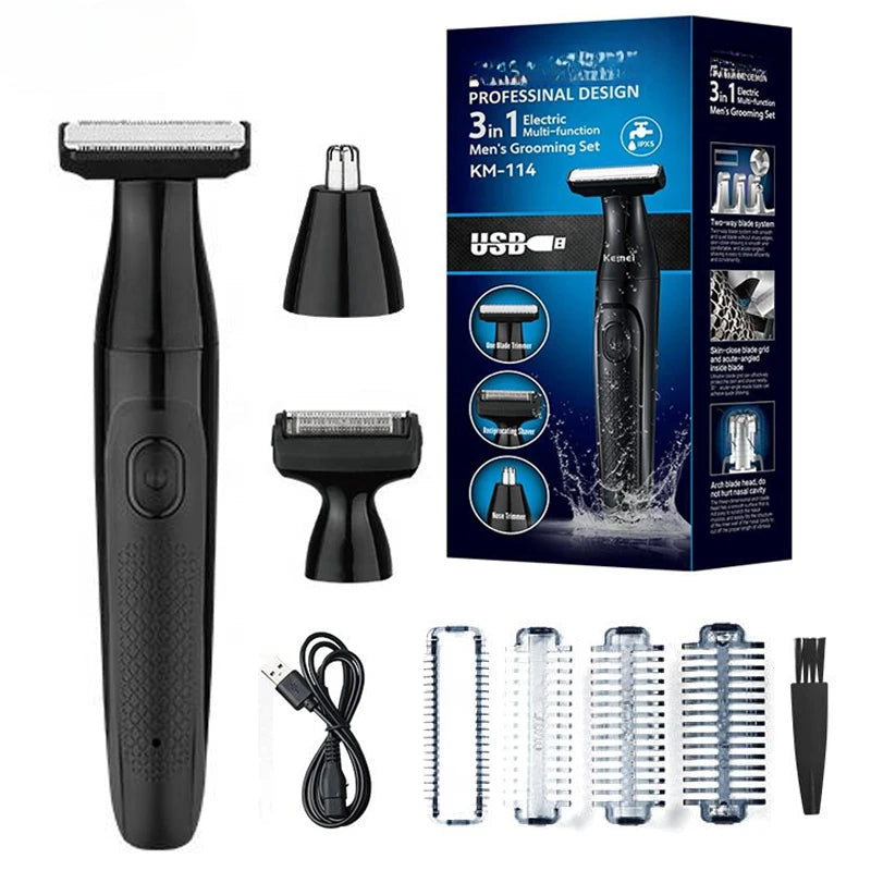 3in1 Grooming Kit Hair Trimmer Electric for Men Body Beard Hair Clipper Nose Ear Trimer Hair Cutting Machine Haircut