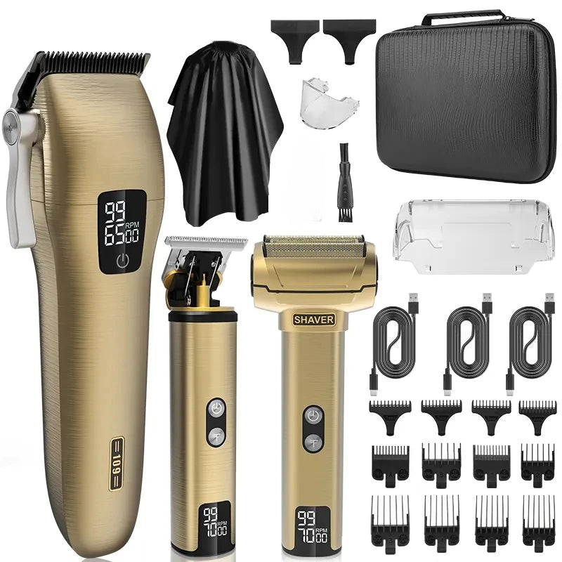 Full Body Waterproof Hair Clipper Professional Hair Trimmer Nose Hair Cutting Machine Men's Shaver Set
