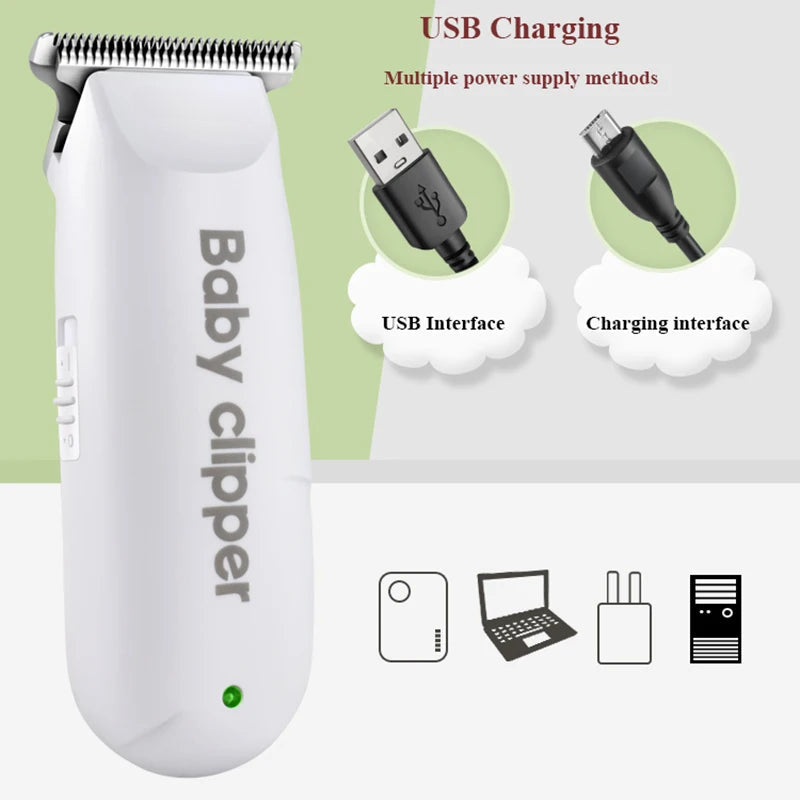 Kid Hair Clipper Professional USB Hair Trimmer Rechargeable Haircut Machine with 3pcs Limit Combs