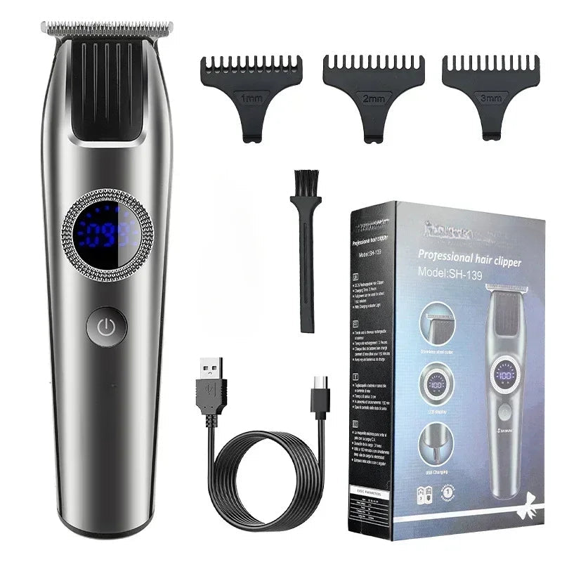 Hair Cutting Machine LCD Digital Display Oil Head Engraving Hair Clipper Hair Salon Home Men's Electric Clippers